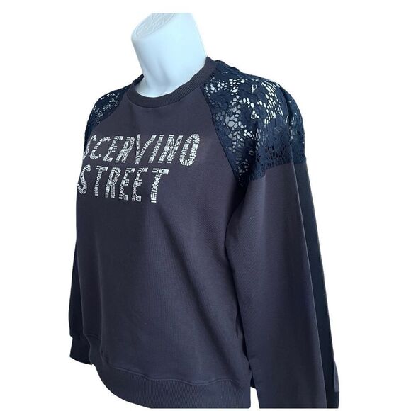 SCERVINO STREET Fall Winter Blue Sweater Crystal Name Brand Size S. - Picture 3 of 8